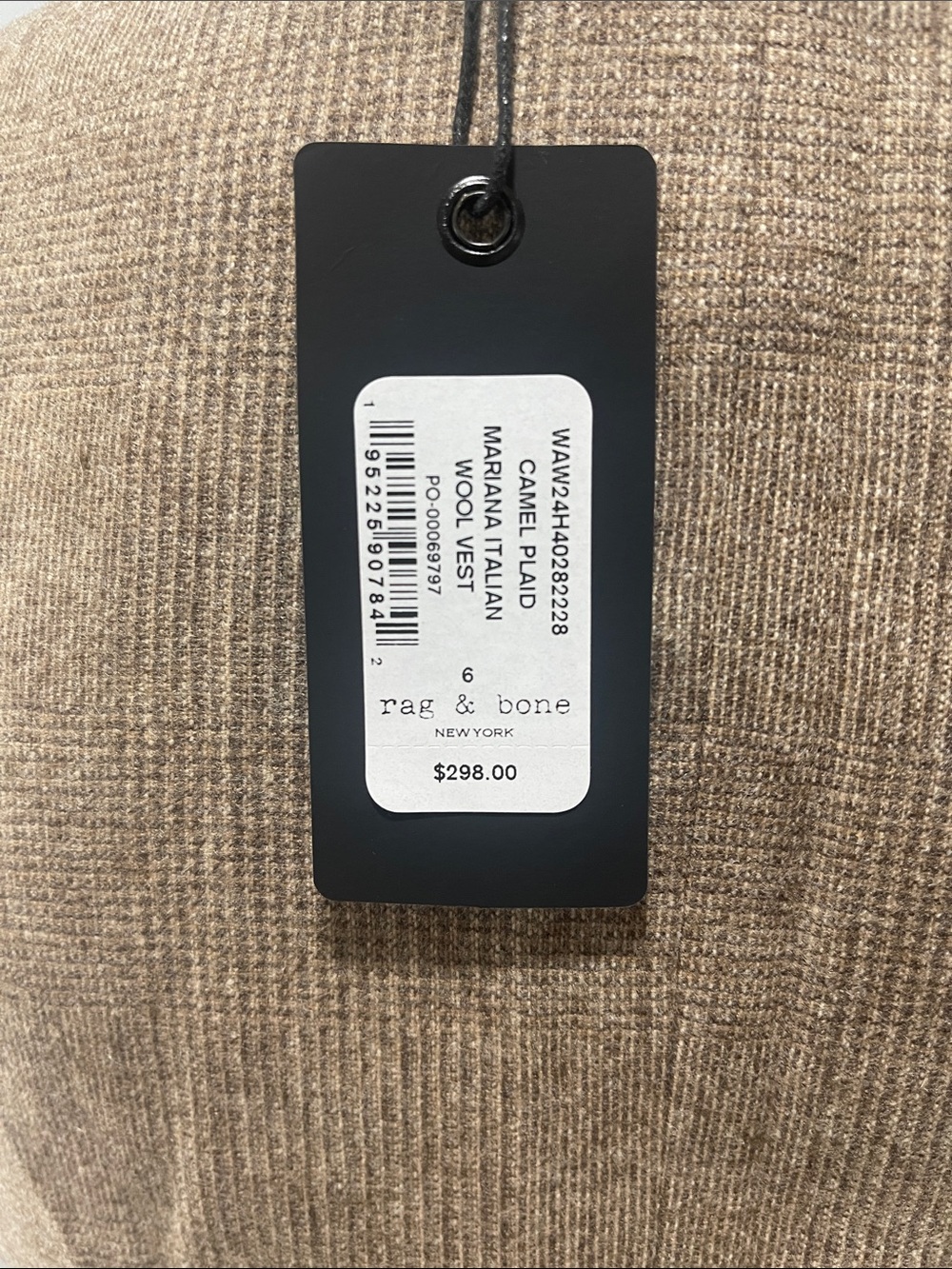Rag&Bone Brown Button-Front Ribbed Vest - Picture 2 of 7